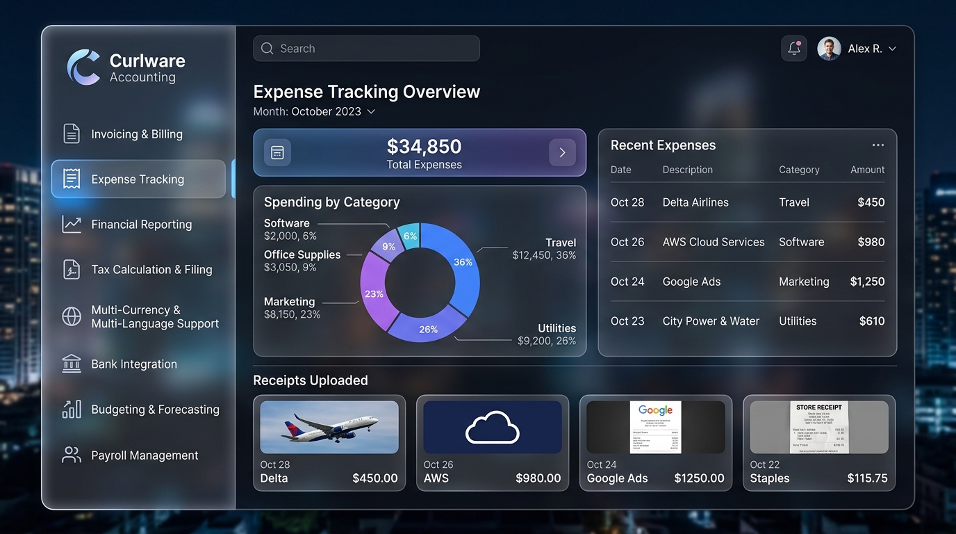 Expense Tracking Dashboard Mockup